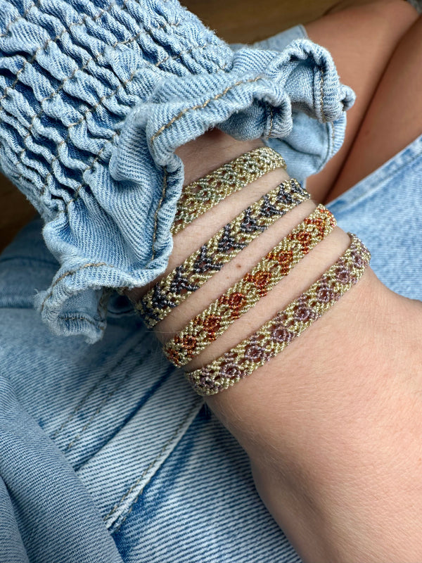 Terracotta and Gold Phoenix Handmade Bracelet