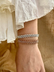 Handmade Dahlia Bracelet in Silver