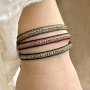 Cleo Handmade Bracelet In Dark Green Tones