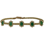 Lilac Handmade Bracelet Featuring Green Onyx Natural Stones