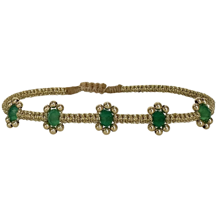 Lilac Handmade Bracelet Featuring Green Onyx Natural Stones