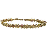 Handmade Mara Bracelet Featuring Semiprecious Stones and Gold Details in Pink Tones