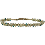 Handmade Mara Bracelet Featuring Semiprecious Stones and Gold Details in Blue Tones