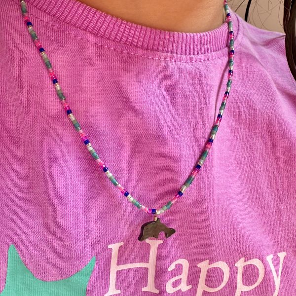 Handmade Kids Necklace Featuring a Dolphin Charm