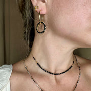 Handmade Gypsy Earrings in Black and Gold Tones