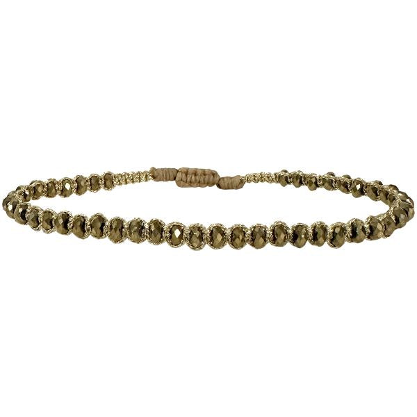 Handwoven Moon Bracelet Featuring Little Hematite Stones