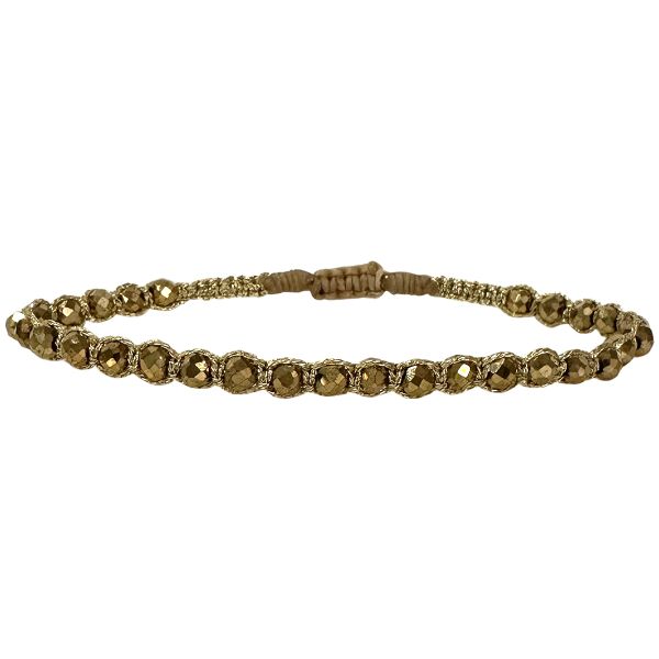Handwoven Moon Bracelet Featuring Hematite Stones