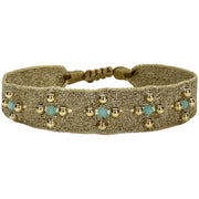 Cruzy Handmade Bracelet Featuring Turquoise and Gold Beads