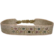 Paris Handwoven Bracelet Featuring Watermelon Tourmaline Stones and Gold