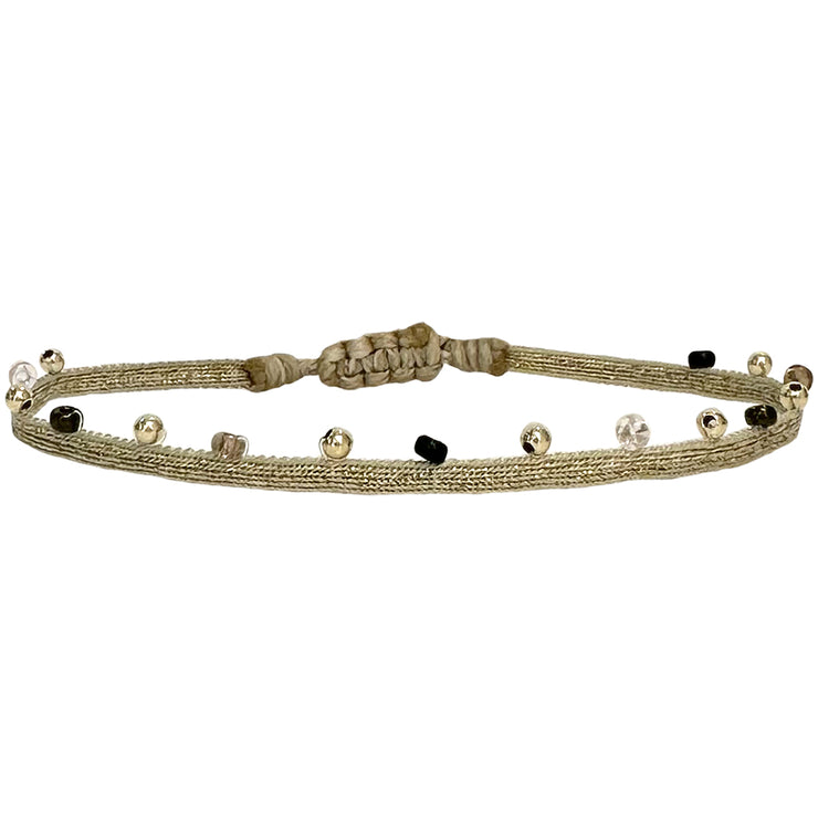 Nalah Handmade Bracelet Featuring Gold And Glass Beads Detail