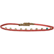 Nalah Handmade Bracelet in Neon Pink Tones Featuring Gold Breads and Turquoise Natural Stone