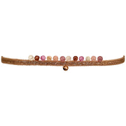 This LeJu bracelet has been handwoven in Colombia by our team of artisans using metallic threads featuring a 14K rose gold filled bead and intermixed semi-precious stones. Balancing the body, mind and spirit.  Details:  - Intermixed semi-precious stones  - 14 k rose gold filled beads  - Handwoven using metallic threads  - Width 2mm  -Women bracelet  - Adjustable bracelet  -Can be worn in the  water