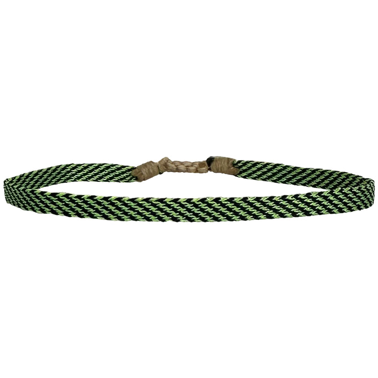 Handmade Basic Kids Bracelet in Black and Neon Green
