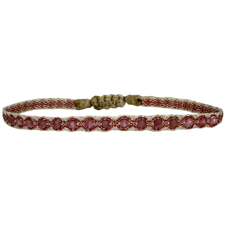 Handmade Lima Bracelet Featuring Pink Tourmaline Semi-Precious Stones