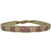 Abril Handmade Bracelet in Gold Tones Featuring Pink Tourmaline Stones