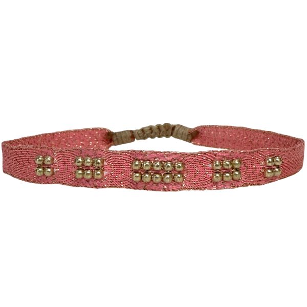 Abril Handmade Bracelet in Neon Pink Tones With Touches of Gold
