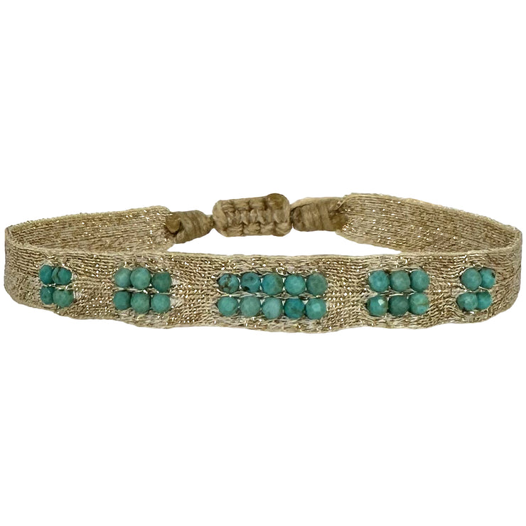 Abril Handmade Bracelet Featuring Turquoise Natural Stones and Gold