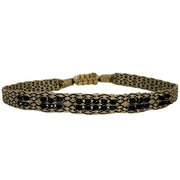 Abril Handmade Bracelet in Black and Golden Tones