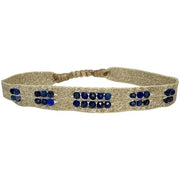 Abril Handmade Bracelet in Gold Tones Featuring Lapis Lazuli Stones