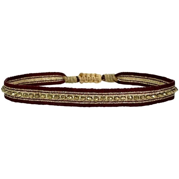 Cleo Handmade Bracelet In Dark Red Tones