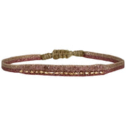 Handmade Harmony Bracelet Featuring Pink Tourmaline Semi-Precious Stones And Gold Beads Details
