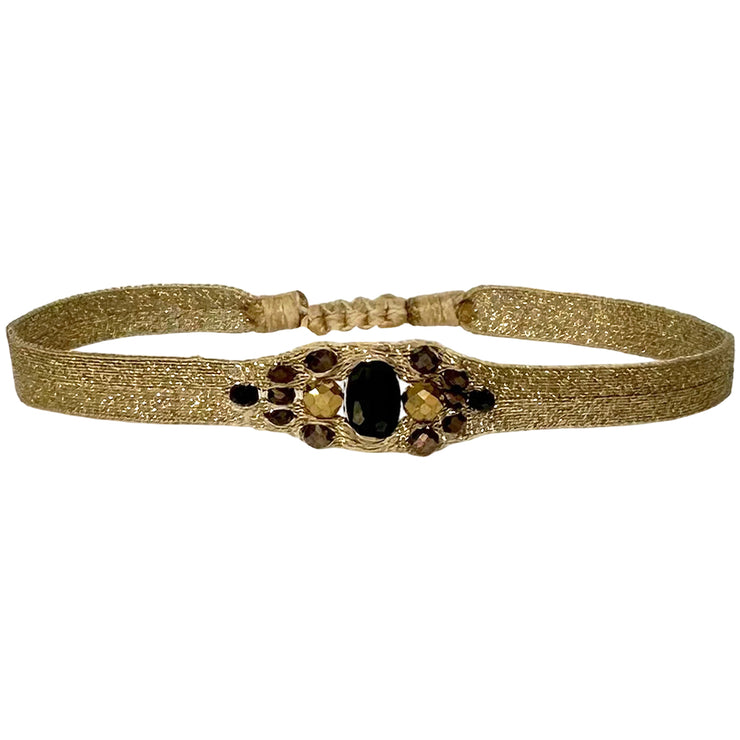 Isla Handmade Bracelet in Gold and Black Tones