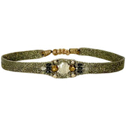 Isla Handmade Bracelet in Pistachio and Gold Tones