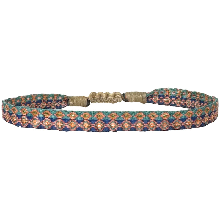 Handmade Basic Bracelet in Orange and Blue Tones For Kids