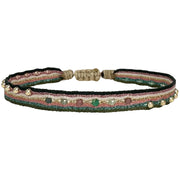 MAJESTIC HANDWOVEN BRACELET FEATURING INTERMIXED SEMI-PRECIOUS STONES AND GOLD BEADS