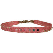 Majestic Handmade Bracelet Featuring Intermixed Semi-Precious Stones and Gold Beads in Pink