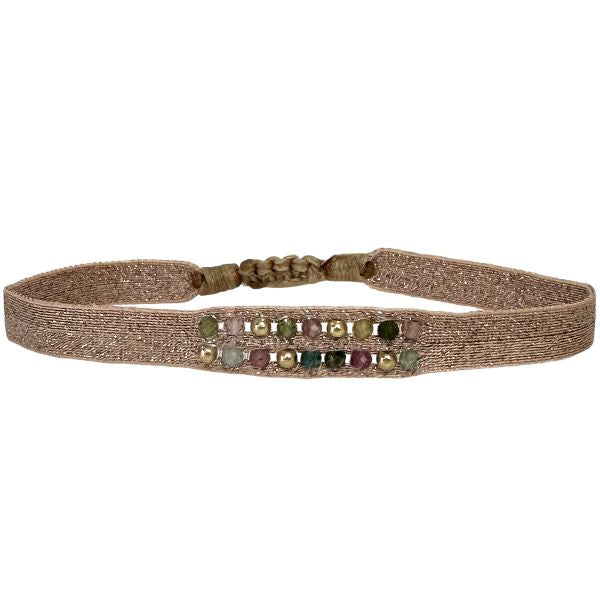 Handmade Rose Bracelet Featuring Watermelon Tourmaline Stones