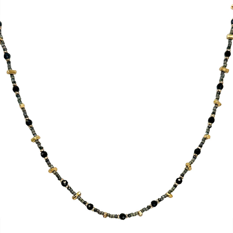 Teresia Necklace in Black & Gold Tones