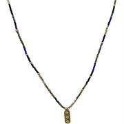 Stars Charm Necklace in Blue, Gold & Grey Tones