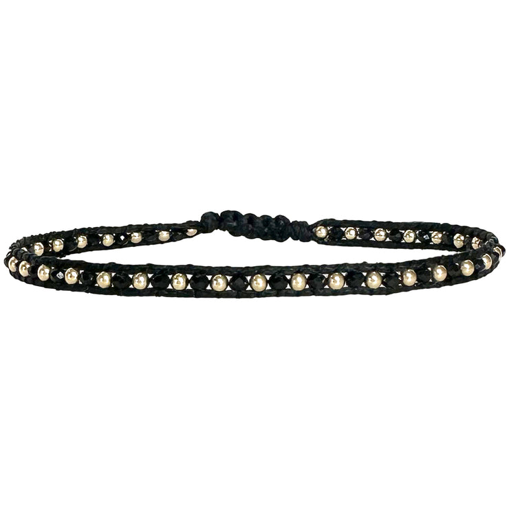 Nila Handmade Bracelet in Black and Gold