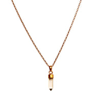 This delicate necklace is handmade using a gold vermeil chain and a quartz stone as a center piece.  Wear it stacked with your favourites necklaces or alone as an everyday signature.      Gold vermeil chain and clasp closure     Measures 60 cm in length     Quartz Stone     Handmade necklace     Take care of your jewellery by keeping it dry and avoid spraying fragrances directly on to it. 