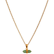 This elegant necklace is handmade using a gold vermeil chain and a amazonite stone as a center piece.  Wear it stacked with your favourites necklaces or alone as an everyday signature.      Gold vermeil chain and clasp closure     Measures 60 cm in length     Amazonite Stone     Handmade necklace     Take care of your jewellery by keeping it dry and avoid spraying fragrances directly on to it. 