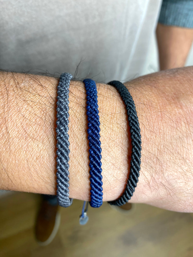 Macrame Handmade Bracelet In Black Tones