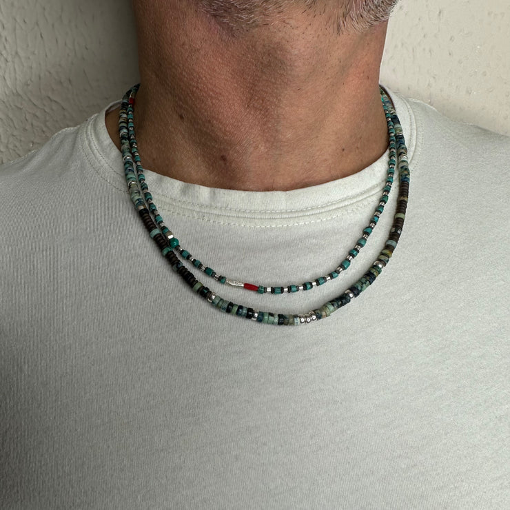 Turquoise and Silver Necklace For Him