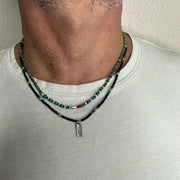 Turquoise and Silver Necklace For Him