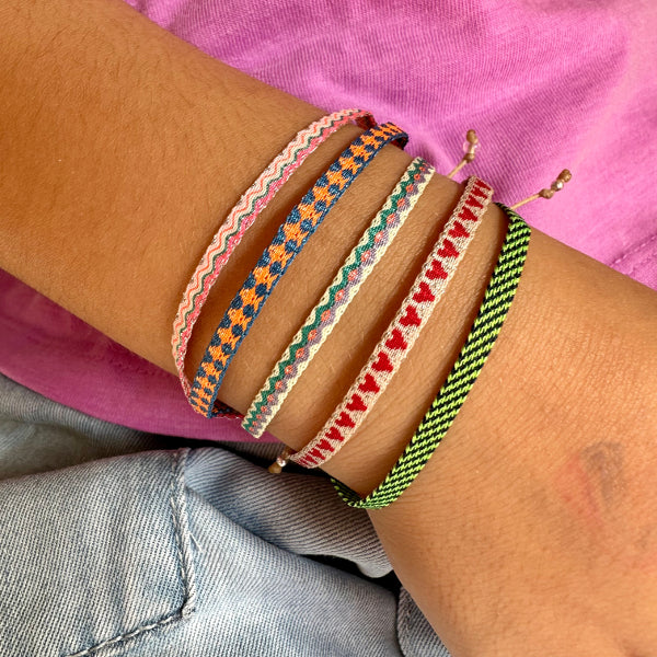Handmade Basic Kids Bracelet in Black and Neon Green