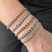 Trenza Handmade Bracelet in Gold and Blue Tones for Him