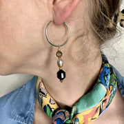 Hoop Earrings Featuring Black Onyx