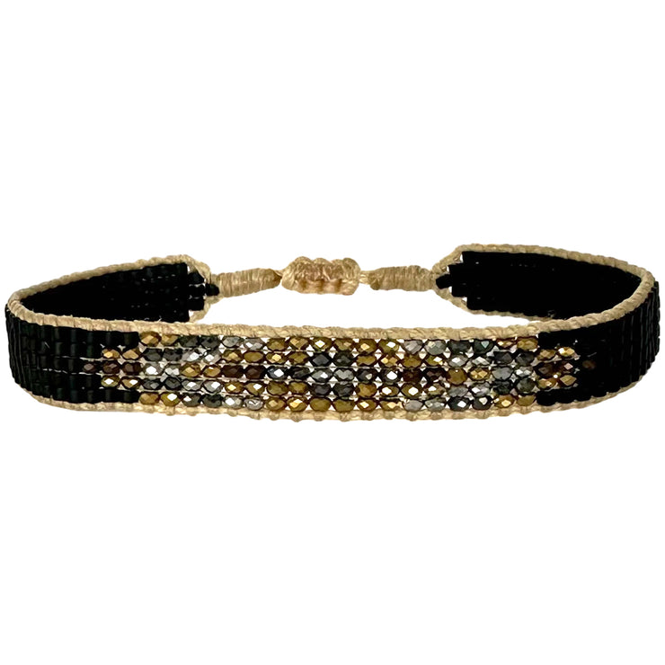 Petra Handmade Bracelet in Black and Grey Tones