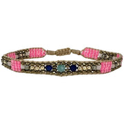 Selene Beaded Bracelet in Neon Pink Tones