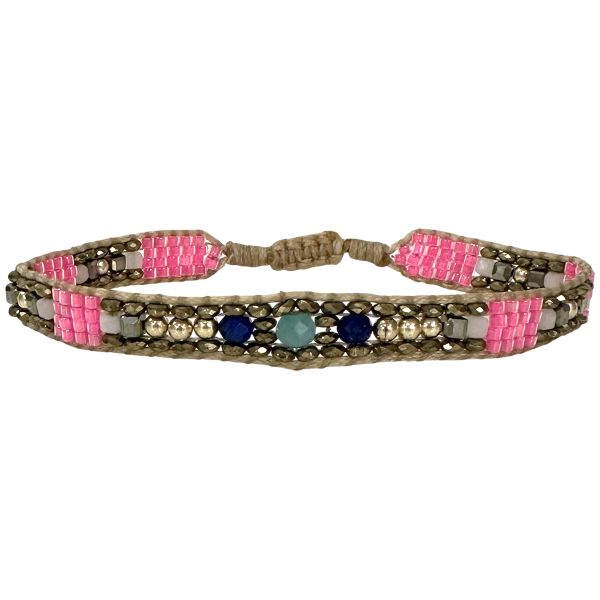 Selene Beaded Bracelet in Neon Pink Tones