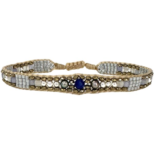 Selene Beaded Bracelet in Light Blue Tones