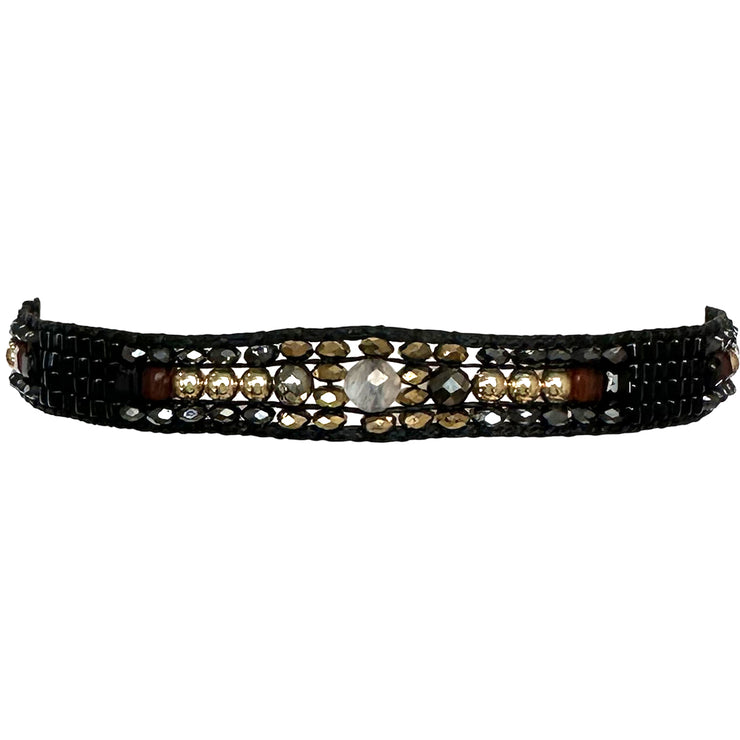 Selene Beaded Bracelet in Black Tones