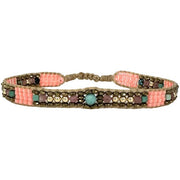 Selene Beaded Bracelet in Neon Orange Tones
