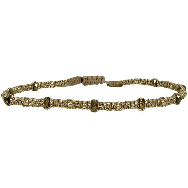 Handmade Stonesand Bracelet Hematites and Golden Beads
