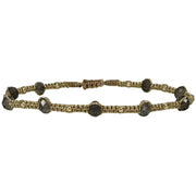 Handmade Stonesand Bracelet Featuring Labradorite Stones and Golden Beads